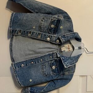 Cat & Jack Blue Denim Jacket with Floral Accents